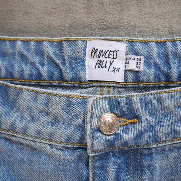 Princess Polly Women Plus Size 20 Holland Ripped High Waist Straight Leg Jeans - Picture 5 of 11